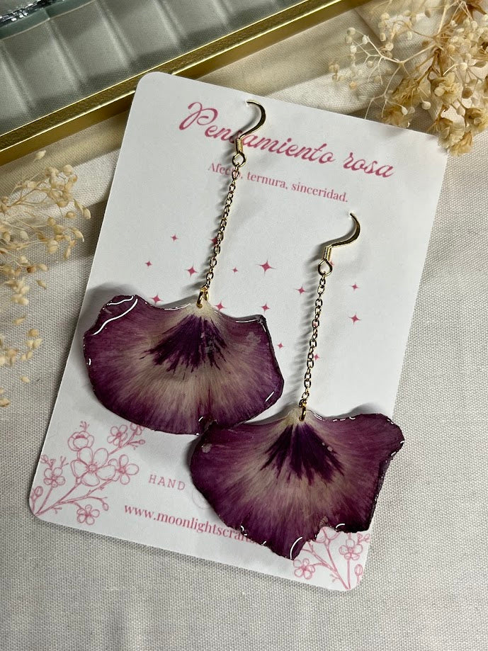 Pendientes de Pensamiento Rosa