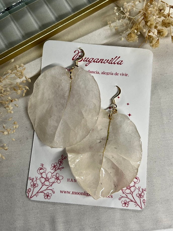Pendientes de Buganvilla Blanca