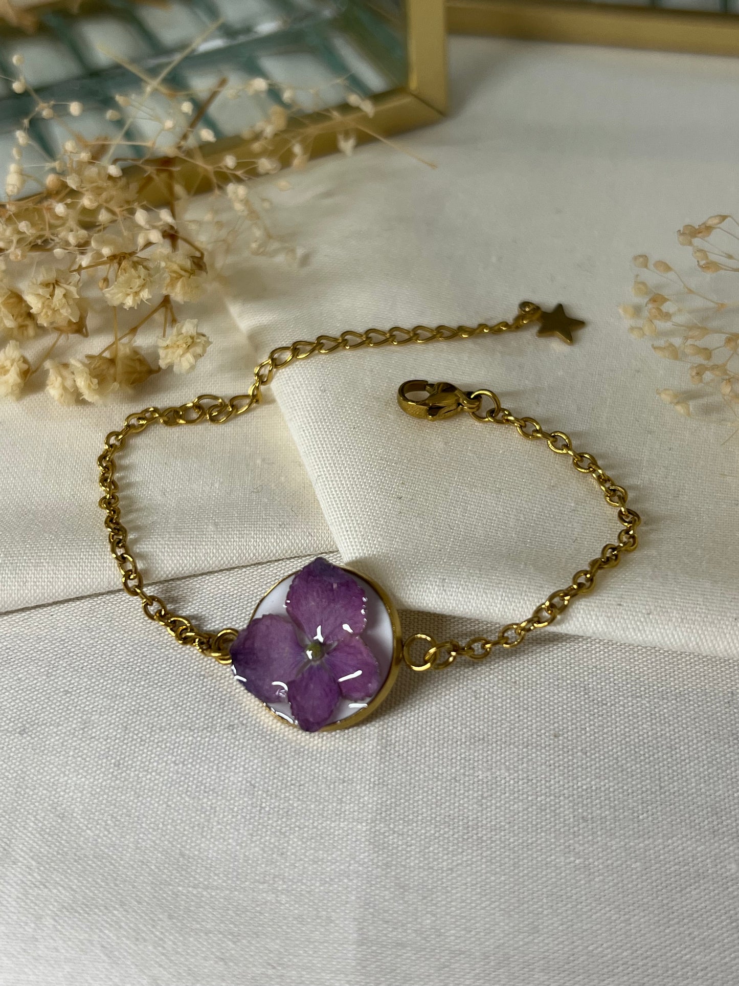 Pulsera de Hortensia Rosa