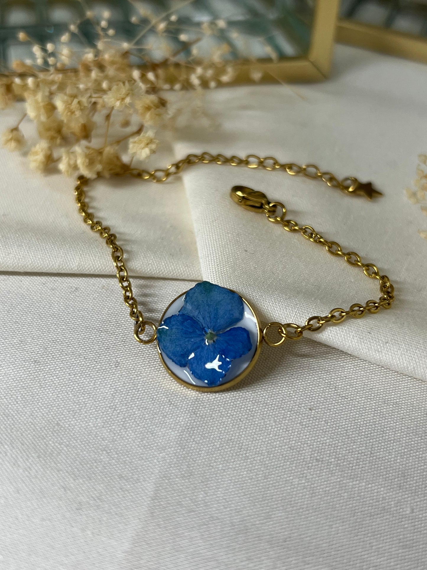 Pulsera de Hortensia Azul