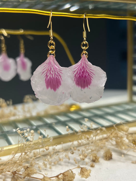 Pendientes de Geranio Real Blancos