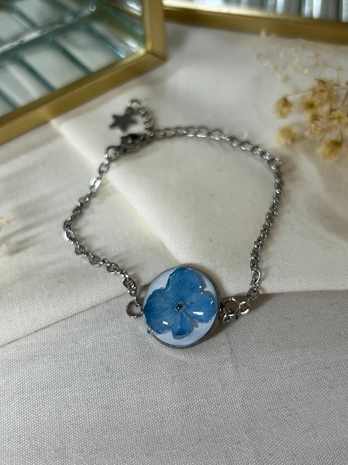 Pulsera de Hortensia Azul