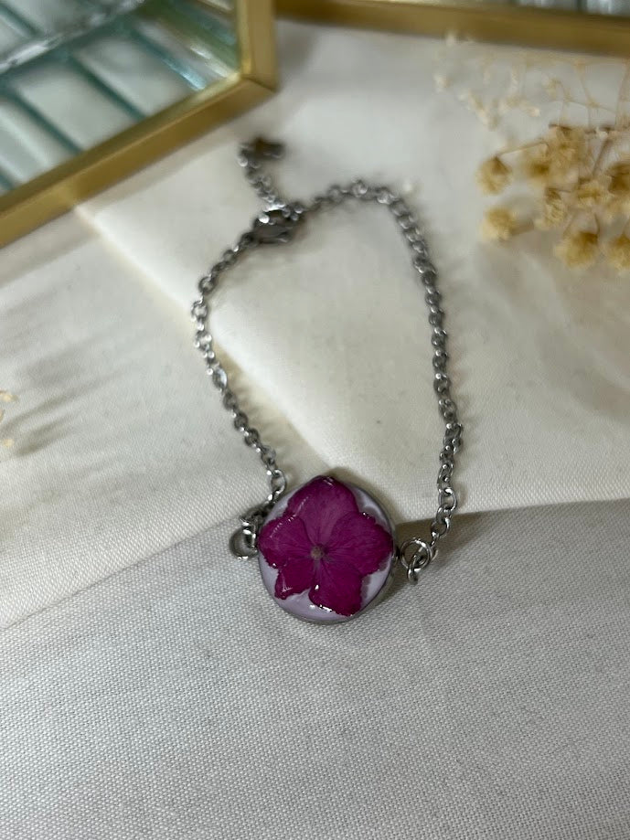 Pulsera de Hortensia Rosa