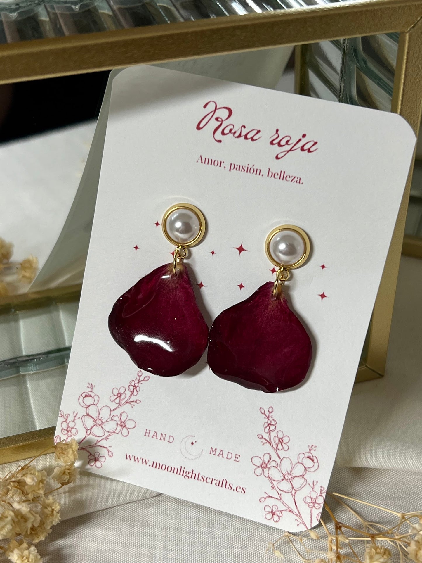 Pendientes de Pétalos de Rosa