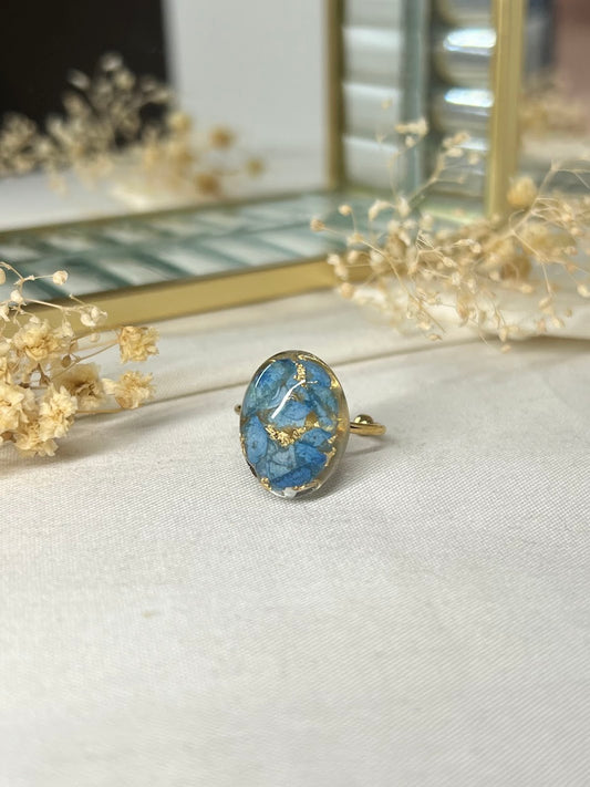 Anillo de Pétalos de Hortensia Azul